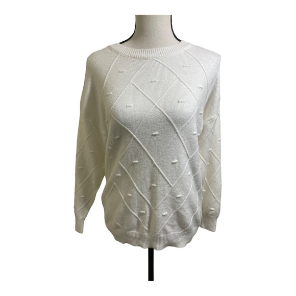 Sweater Viscose crewneck pom pom chevron pattern super soft. Fits medium… - Picture 10 of 10